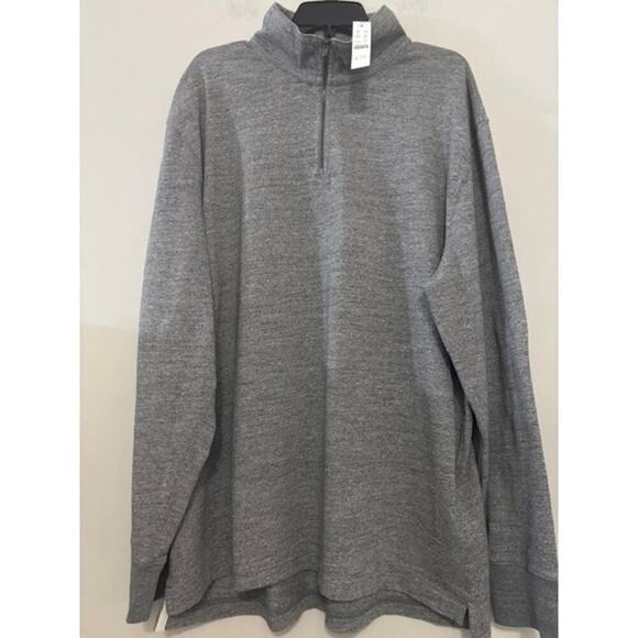 J Crew Mens Quarter Zip Pullover XXL Athleisure Jacket Gray Casual NWT BJ309 - Picture 1 of 9